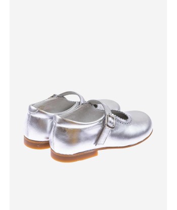 Andanines Girls Leather Mary Jane Shoes in Silver vous aussi creer 