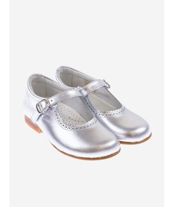 Andanines Girls Leather Mary Jane Shoes in Silver vous aussi creer 