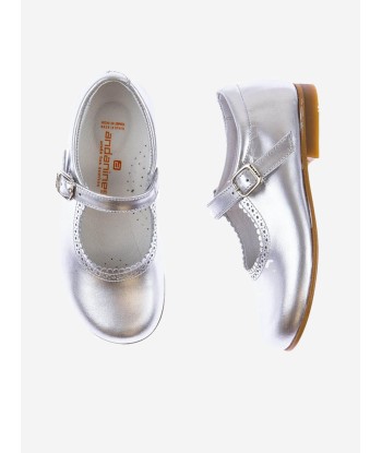 Andanines Girls Leather Mary Jane Shoes in Silver vous aussi creer 