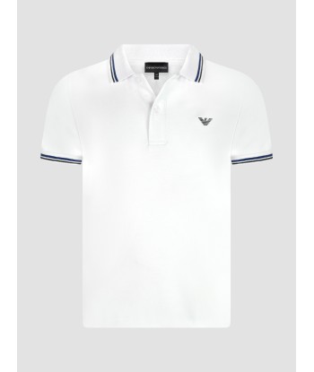 Emporio Armani Boys Logo Polo Shirt In White rembourrage situé sous