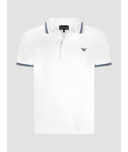 Emporio Armani Boys Logo Polo Shirt In White rembourrage situé sous