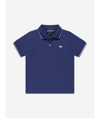 Emporio Armani Boys Logo Polo Shirt In Blue à prix réduit toute l'année