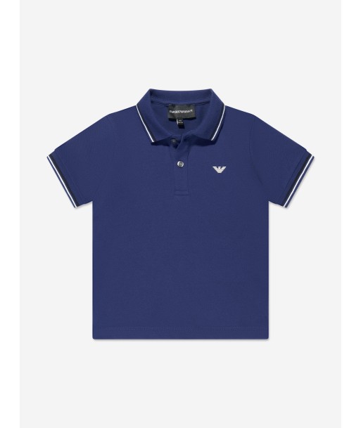 Emporio Armani Boys Logo Polo Shirt In Blue à prix réduit toute l'année