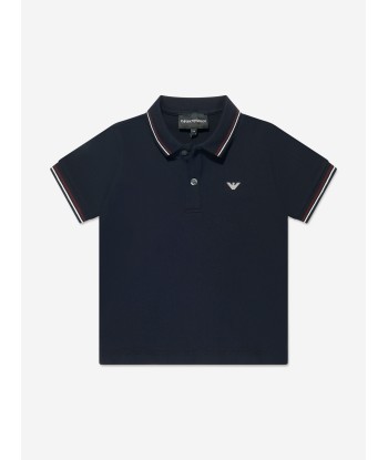 Emporio Armani Baby Boys Logo Polo Shirt in Navy En savoir plus