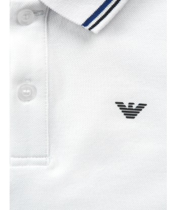 Emporio Armani Boys Logo Polo Shirt In White rembourrage situé sous