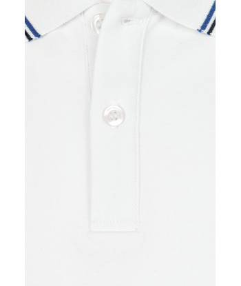 Emporio Armani Boys Long Sleeve Polo Shirt In White pas cher 