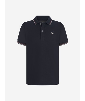 Emporio Armani Baby Boys Logo Polo Shirt in Navy En savoir plus