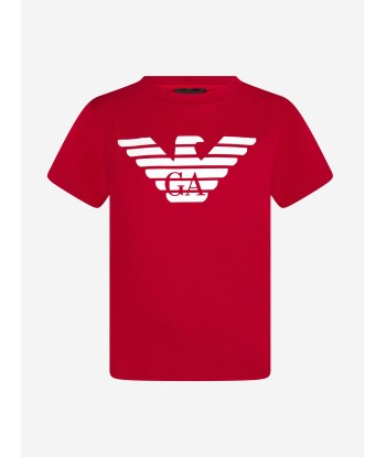 Emporio Armani Boys Logo T-Shirt in Red hantent personnes