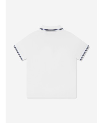 Emporio Armani Boys Logo Polo Shirt In White rembourrage situé sous