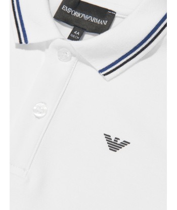 Emporio Armani Boys Logo Polo Shirt In White rembourrage situé sous