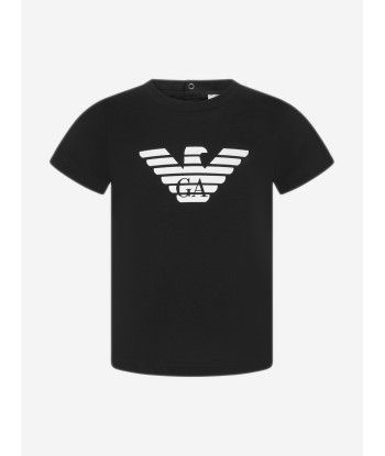 Emporio Armani Baby Boys Logo T-Shirt in Black destockage