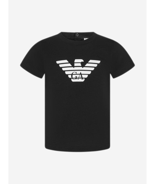 Emporio Armani Baby Boys Logo T-Shirt in Black destockage