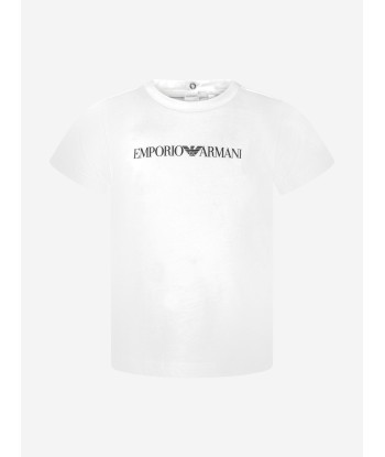 Emporio Armani Baby Boys Logo T-Shirt in White prix pour 