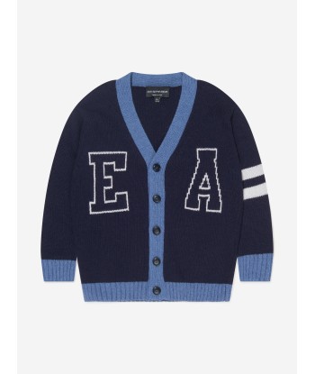 Emporio Armani Boys Wool Knitted Logo Varsity Cardigan vente chaude votre 