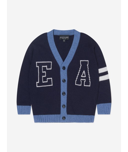 Emporio Armani Boys Wool Knitted Logo Varsity Cardigan vente chaude votre 