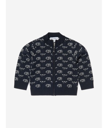 Emporio Armani Baby Boys Wool Knitted Logo Zip Up Top français