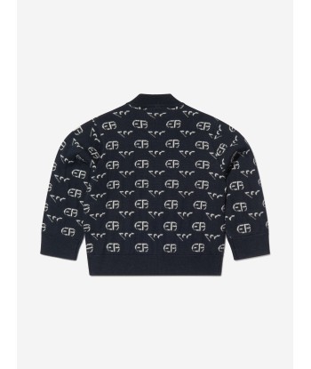 Emporio Armani Baby Boys Wool Knitted Logo Zip Up Top français