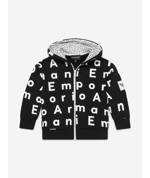 Emporio Armani Boys All Over Logo Zip Up Hoodie à prix réduit toute l'année