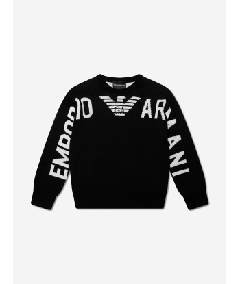 Emporio Armani Boys Wool Knitted Arm Logo Jumper Venez découvrir notre 