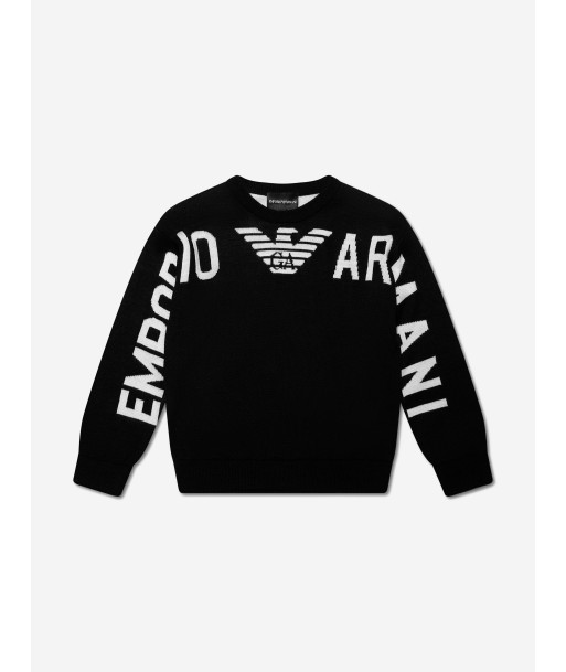 Emporio Armani Boys Wool Knitted Arm Logo Jumper Venez découvrir notre 