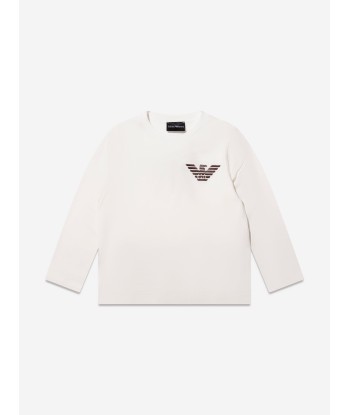 Emporio Armani Boys Long Sleeve Eagle Logo T-Shirt pas cher 