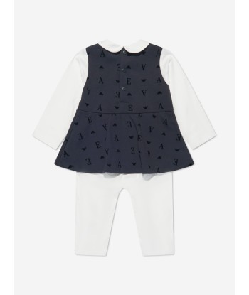 Emporio Armani Baby Girls Flocked Logo Romper Dress chez Cornerstreet bien 