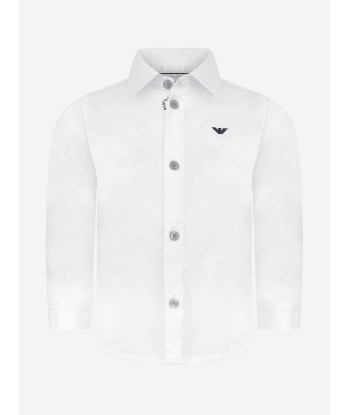 Emporio Armani Baby Boys Long Sleeve Shirt In White les ligaments