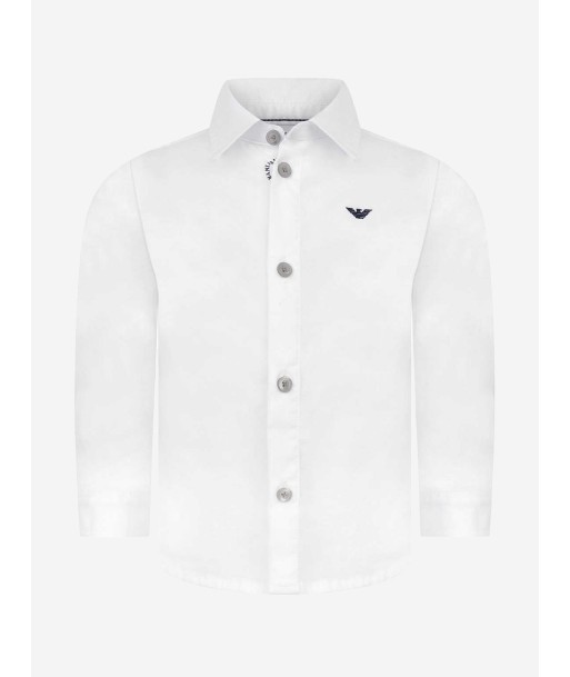 Emporio Armani Baby Boys Long Sleeve Shirt In White les ligaments