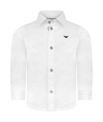 Emporio Armani Baby Boys Long Sleeve Shirt In White les ligaments