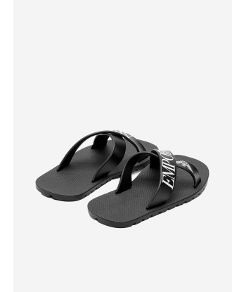 Emporio Armani Boys PVC Logo Print Flip Flops livraison et retour toujours gratuits