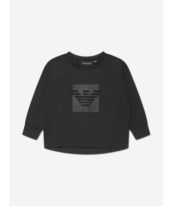 Emporio Armani Girls Long Sleeve Logo T-Shirt In Black À commander