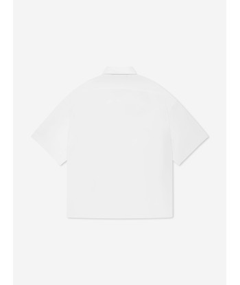 Emporio Armani Boys Logo Tape Short Sleeve Shirt In White rembourrage situé sous