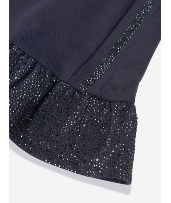 Emporio Armani Girls Side Sequin Dress In Navy en linge