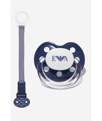 Emporio Armani Baby Dummy And Pacifier Set In Navy le des métaux précieux