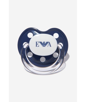 Emporio Armani Baby Dummy And Pacifier Set In Navy le des métaux précieux