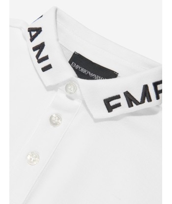 Emporio Armani Boys Logo Collar Polo Shirt In White suggérées chez