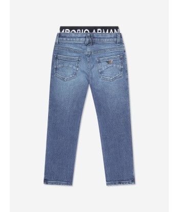 Emporio Armani Boys Slim Leg Jeans In Blue pour bénéficier 