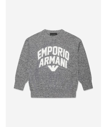 Emporio Armani Boys Knitted Logo Jumper In Grey Comparez plus de prix