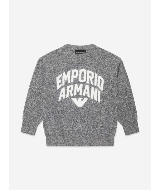 Emporio Armani Boys Knitted Logo Jumper In Grey Comparez plus de prix