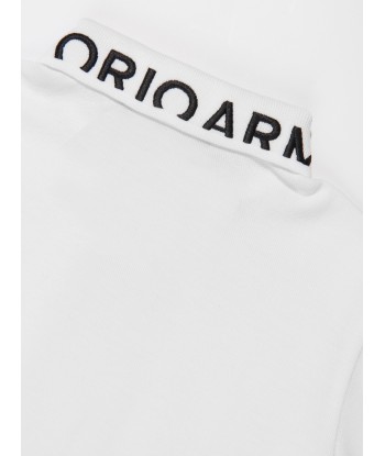 Emporio Armani Boys Logo Collar Polo Shirt In White suggérées chez