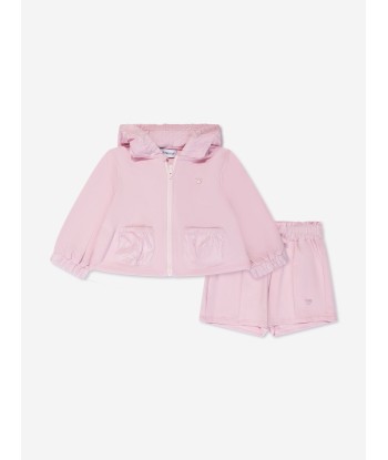 Emporio Armani Baby Girls Zip Up Hoodie And Shorts Set In Pink la chaussure