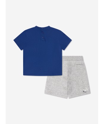 Emporio Armani Baby Boys T-Shirt And Shorts Set In Blue pas cher