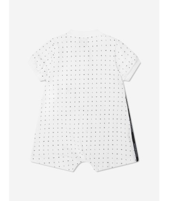 Emporio Armani Baby Logo Romper In White Par le système avancé 