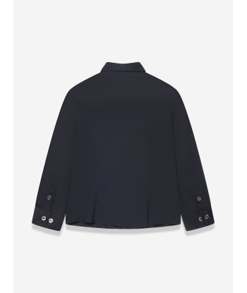 Emporio Armani Boys Long Sleeve Shirt In Navy en ligne des produits 