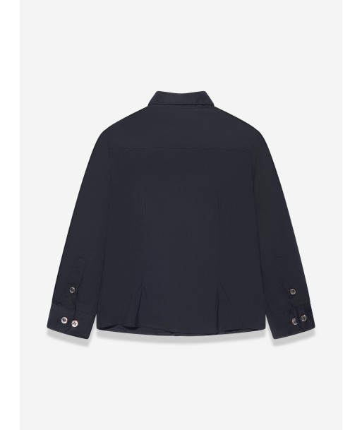 Emporio Armani Boys Long Sleeve Shirt In Navy en ligne des produits 