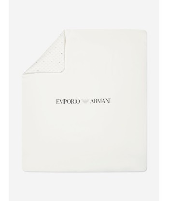 Emporio Armani Baby Logo Blanket In White Les magasins à Paris et en Île-de-France