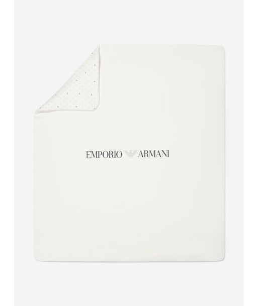 Emporio Armani Baby Logo Blanket In White Les magasins à Paris et en Île-de-France