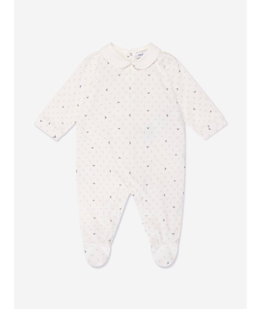 Emporio Armani Baby Logo Babygrow In White Dans la société mordern