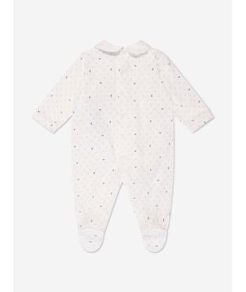 Emporio Armani Baby Logo Babygrow In White Dans la société mordern