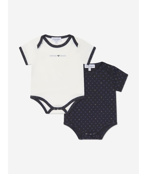 Emporio Armani Baby Boys Bodysuit Gift Set (2 Piece) In Navy français